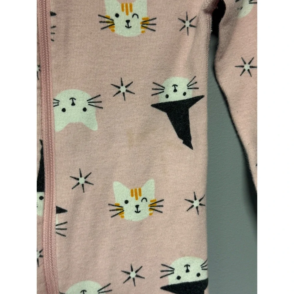 Hanna Andersson Pink Witch Cat Halloween Organic Cotton Sleeper Pajamas 2T 85cm